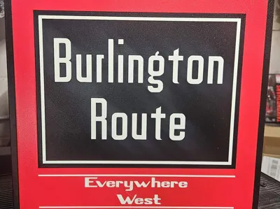 Burlington Route Railroad light box