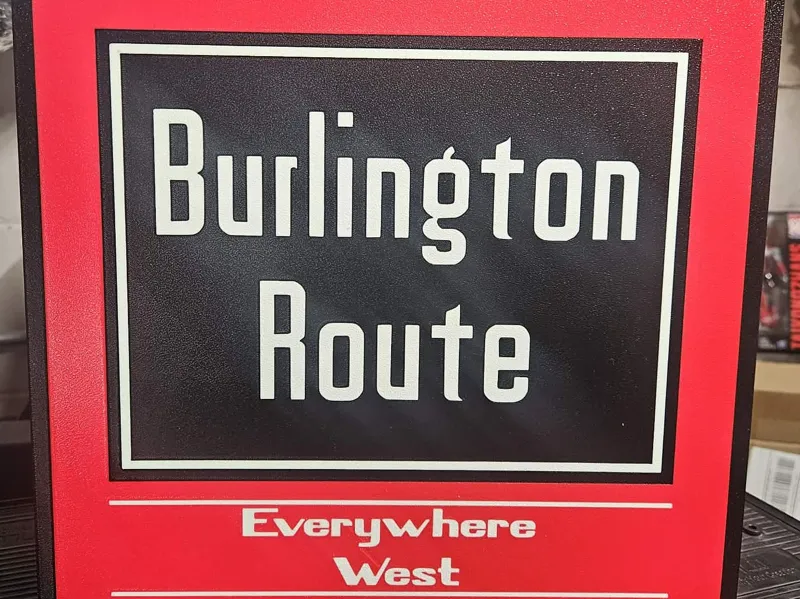 Burlington Route Railroad light box