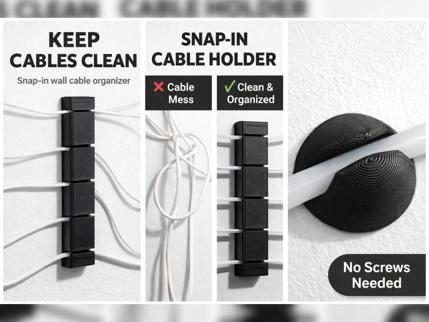 Miniatura 2 do modelo 3D No-Screw Cable Organizer