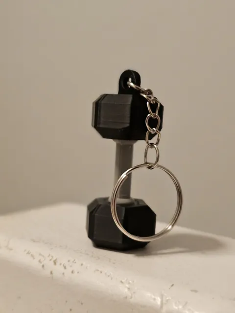 Dumbbell Keychain - Print in Place view 2