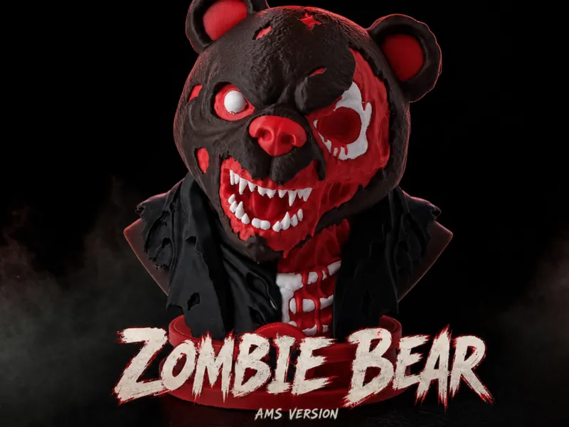 Zombie Bear Bust - Creepy Horror Design