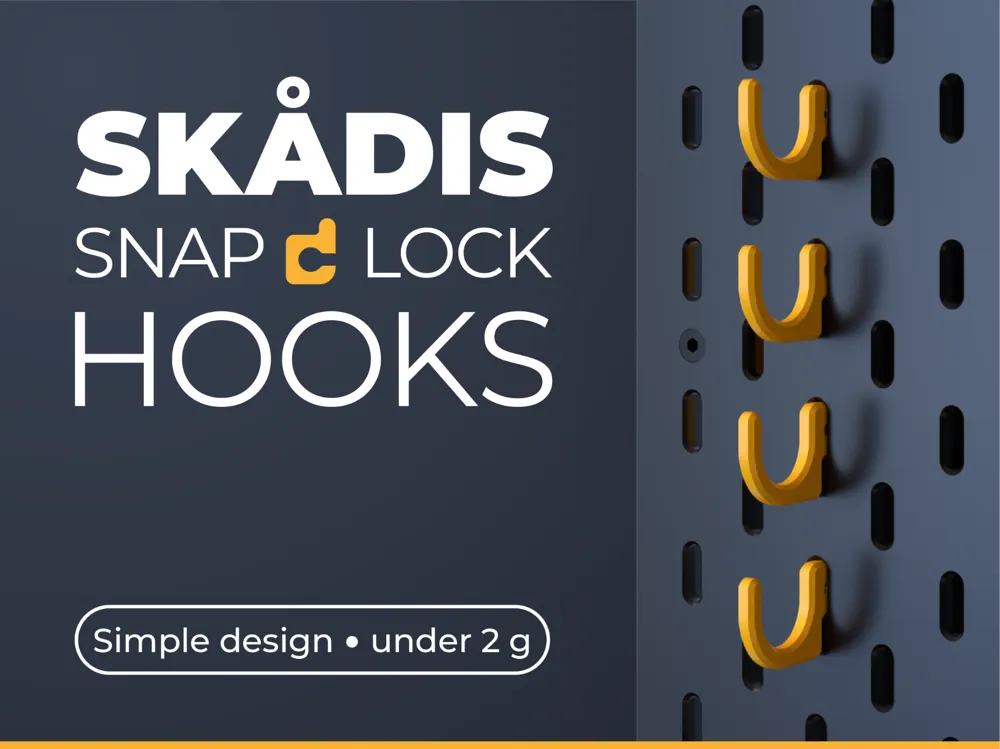 Soporte: IKEA Skadis Basics - Snap Lock Hooks. Referencia del modelo original.