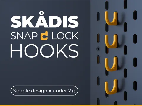 Soporte: IKEA Skadis Basics - Snap Lock Hooks — referencia de MakerWorld