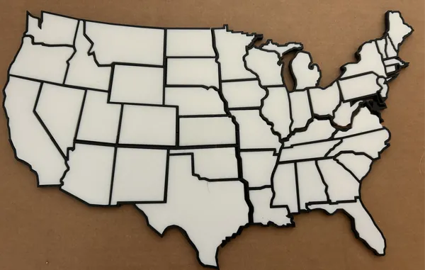 Carte-cadre des États-Unis en pièces détachées