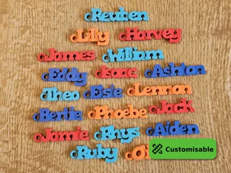 Keyring Tag, custom text, auto letter spacing