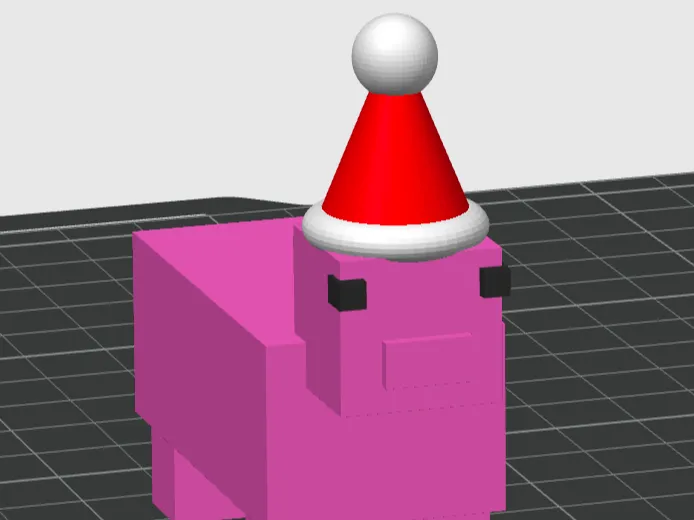 Santa Block Pig
