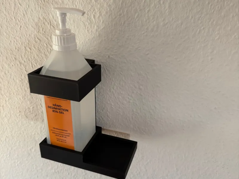 Wall mount for hand sanitizer with drip tray