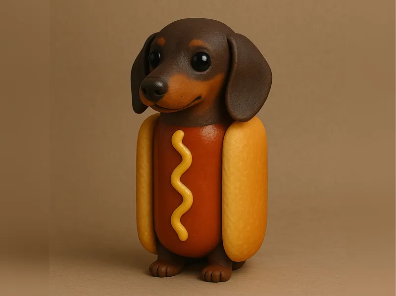 HotDog Dackel Deko Bronze