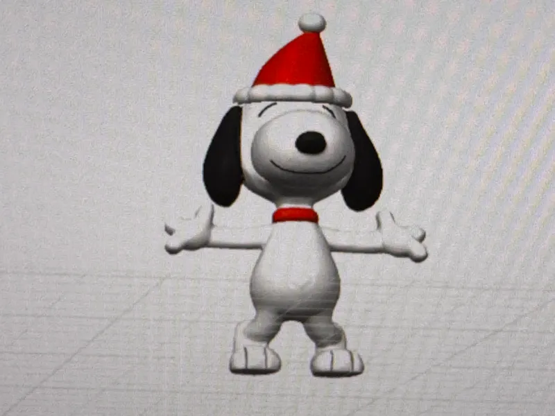 Happy Snoopw with Christmas hat