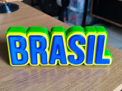 Brazil Sign Green, Yellow, and Blue