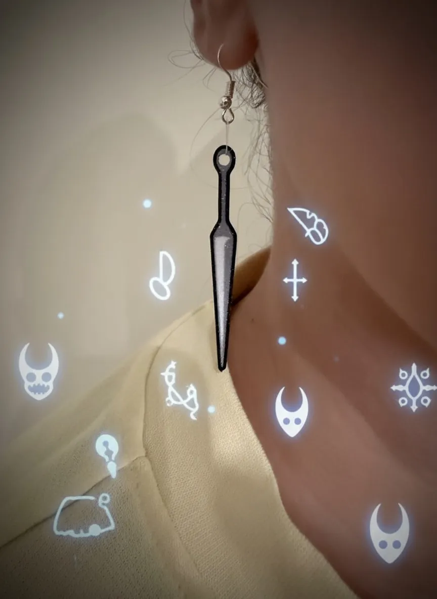 Hornet Needle Earrings - Silksong view 2