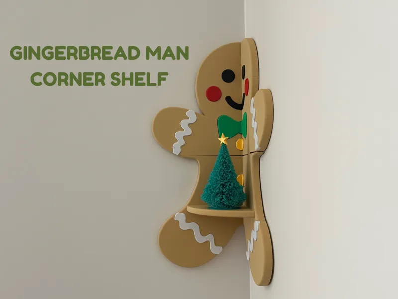 Gingerbread Man Corner Shelf