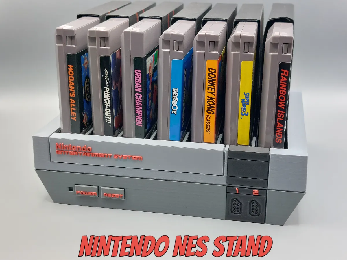 Nintendo NES Game Cartridge Display Stand Holder - Free 3D Print Model ...