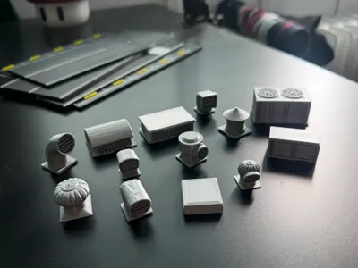 Rooftop accessories for 1:64 scale diorama / cars