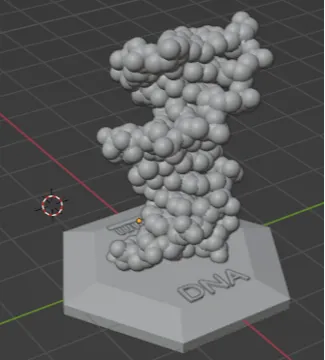 DNA Strand with Atoms