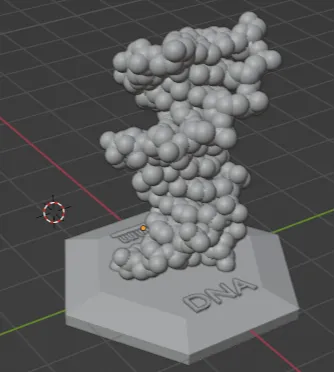 DNA Strand with Atoms