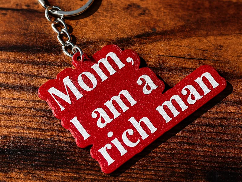 Portachiavi "Mom, I am a Rich Man"