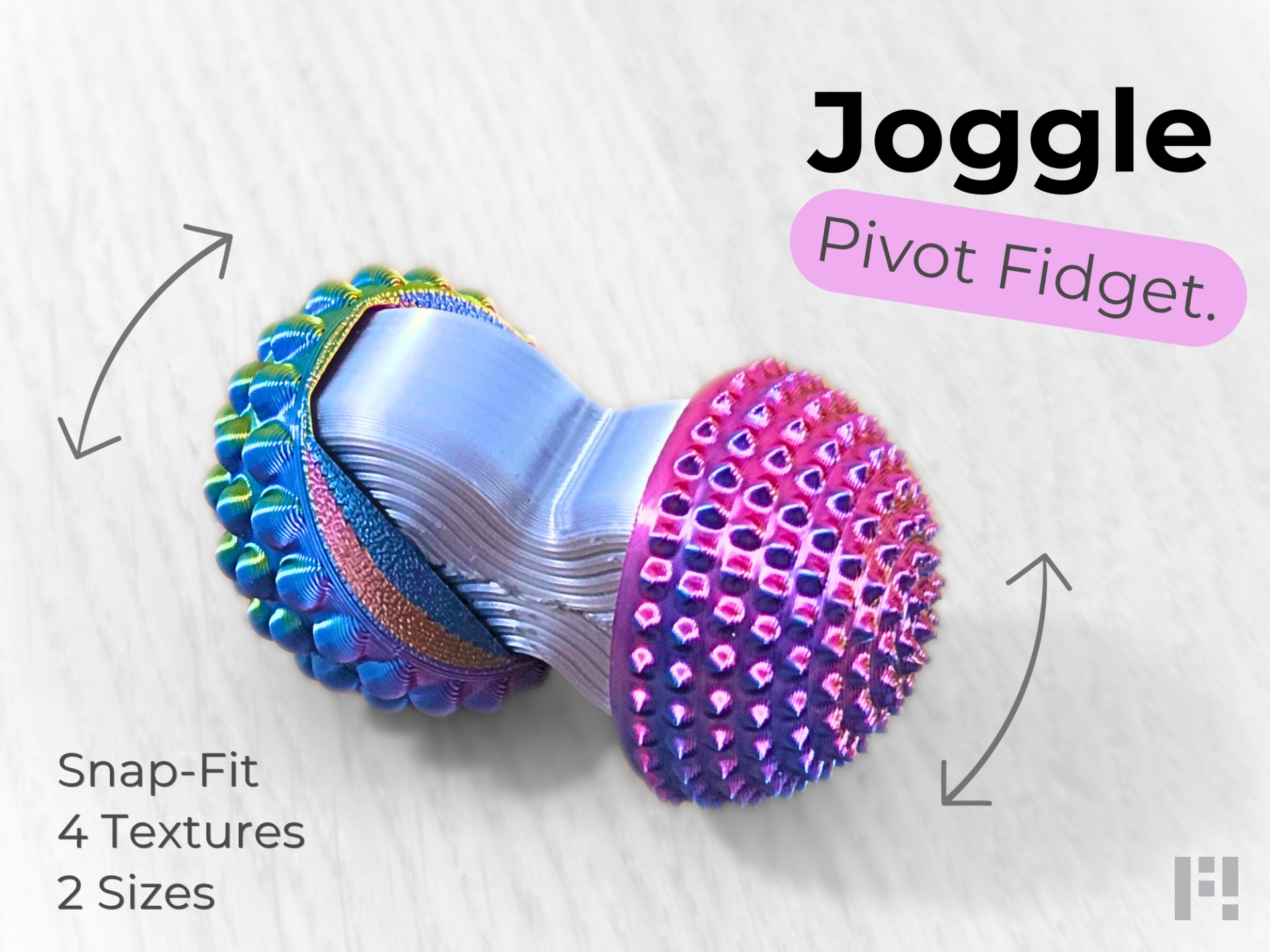 Joggle - Pivot Fidget Sphere , Snap Fit - 3D printed Other Toys & Games, in stock in India