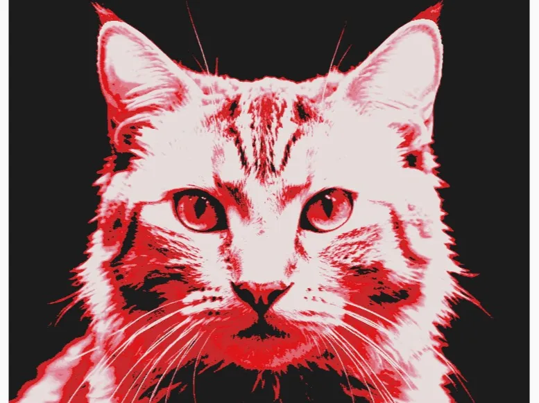 HueForge Cat : Red, Pink, White