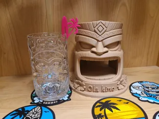 Tiki bar set - Coaster and glass marker holder