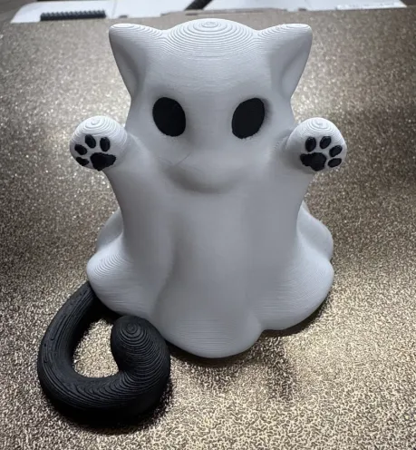 Cute Cat Ghost Paw Halloween view 3