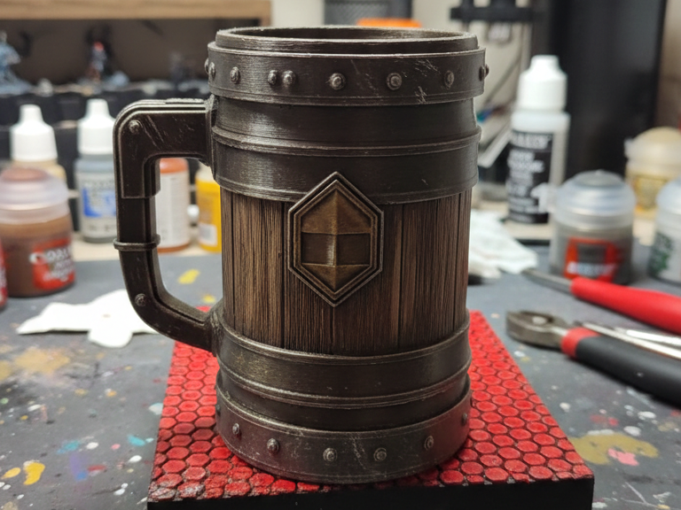 Fantasy Bierkrug "Oily Oaf"– Flasche & Dosenhalter