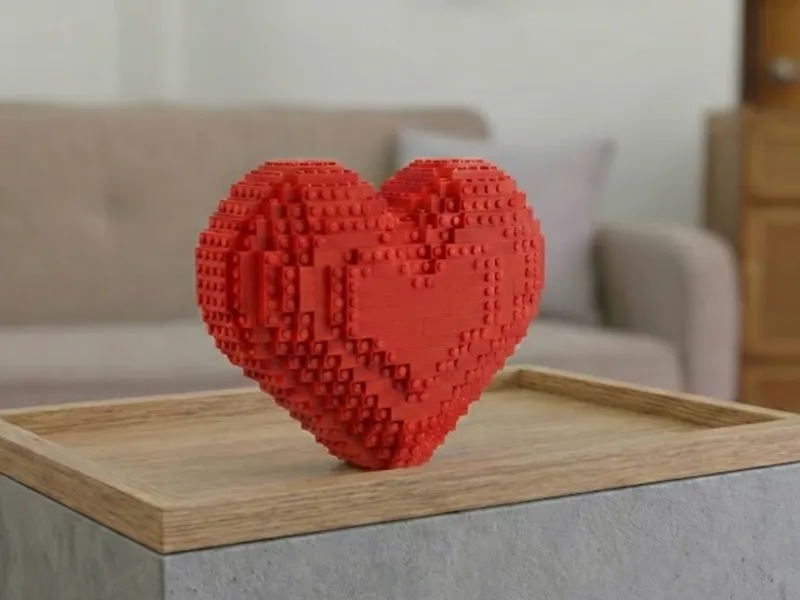 Valentine's Day / Brick Heart Sculpture / gift