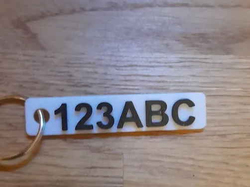 Custom number plate Key chain blank