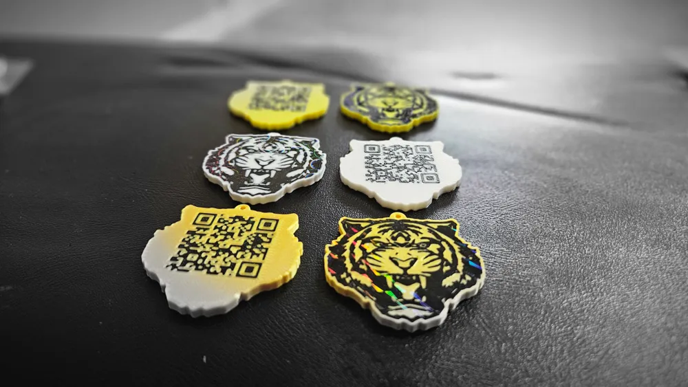 Mustard Tiger Pendant Necklace with QR by iammagicmike - MakerWorld