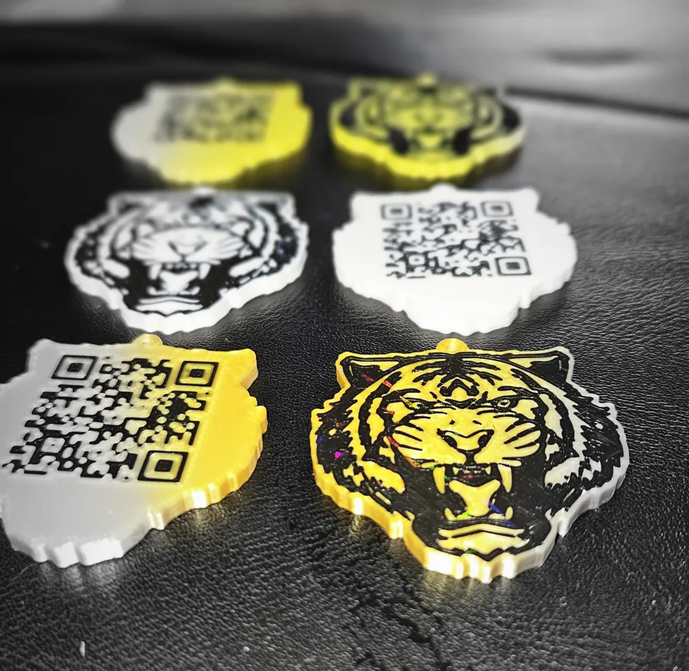 Mustard Tiger Pendant Necklace with QR by iammagicmike - MakerWorld