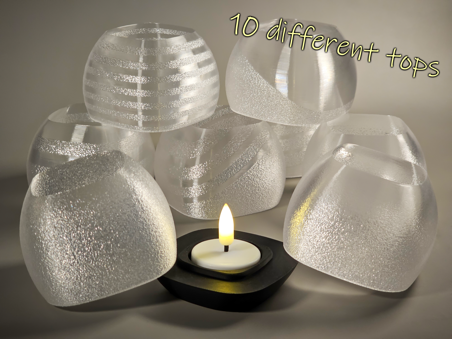 Modern Tealight stand (10 Different Tops)