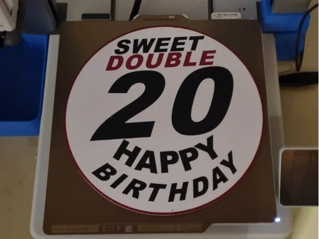 Sweet double 20 - Geburtstagsschild Ø24 cm 