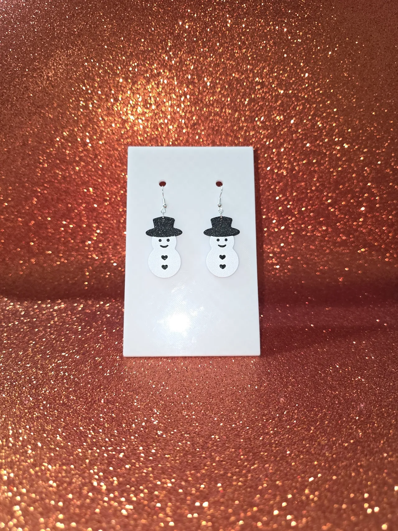 Snowman love earrings view 2