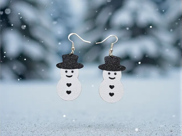 Snowman love earrings