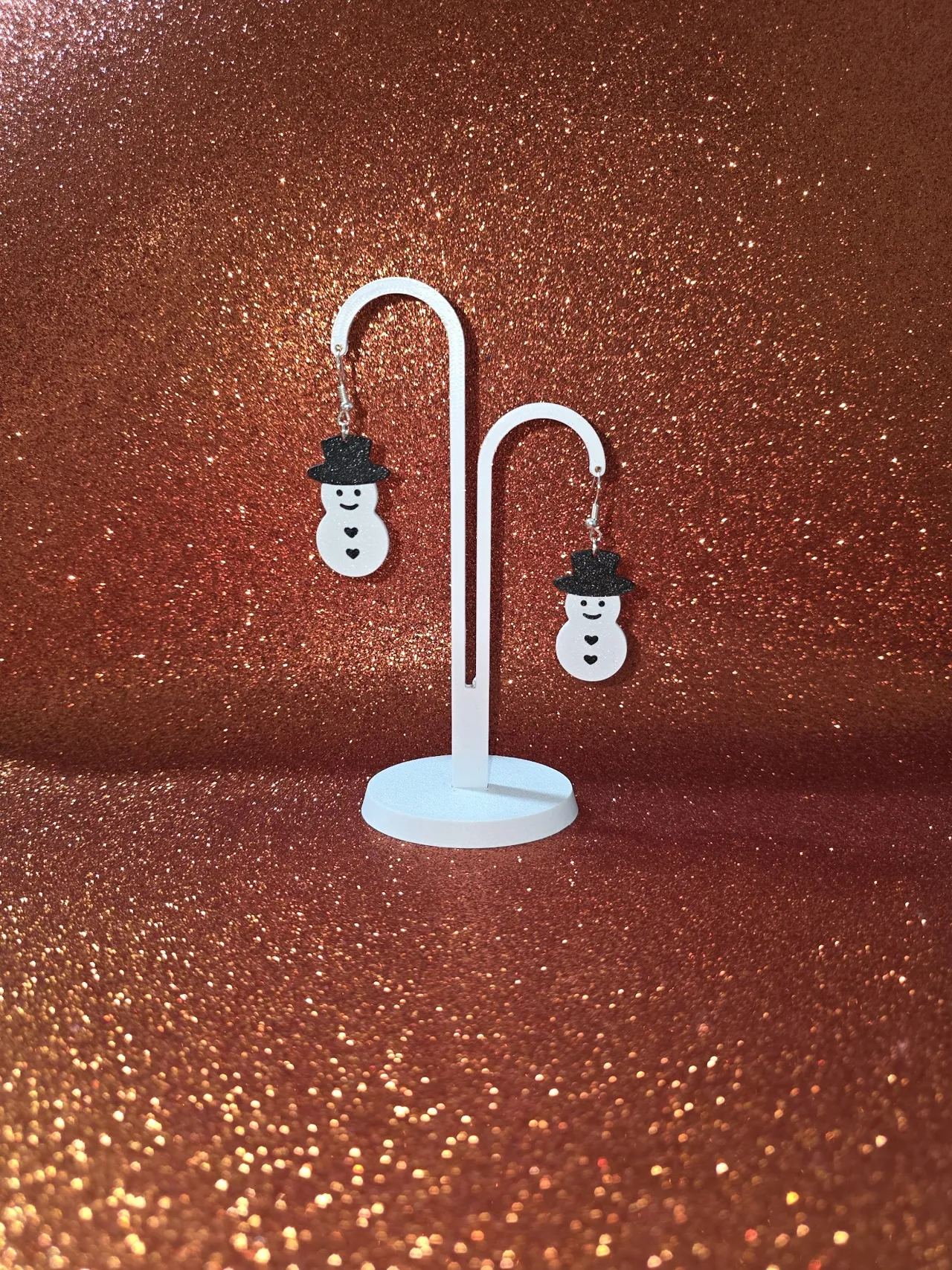 Snowman love earrings view 3