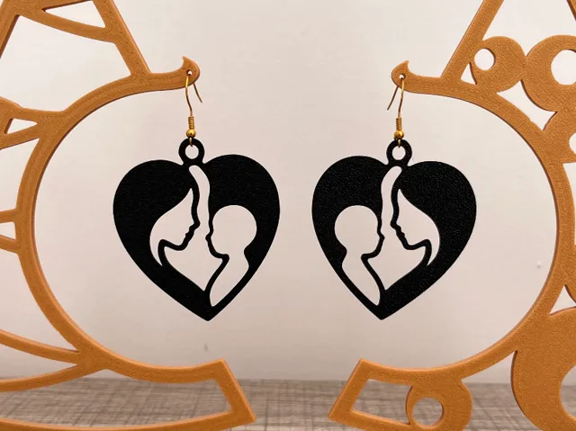 Earrings - Mother and baby