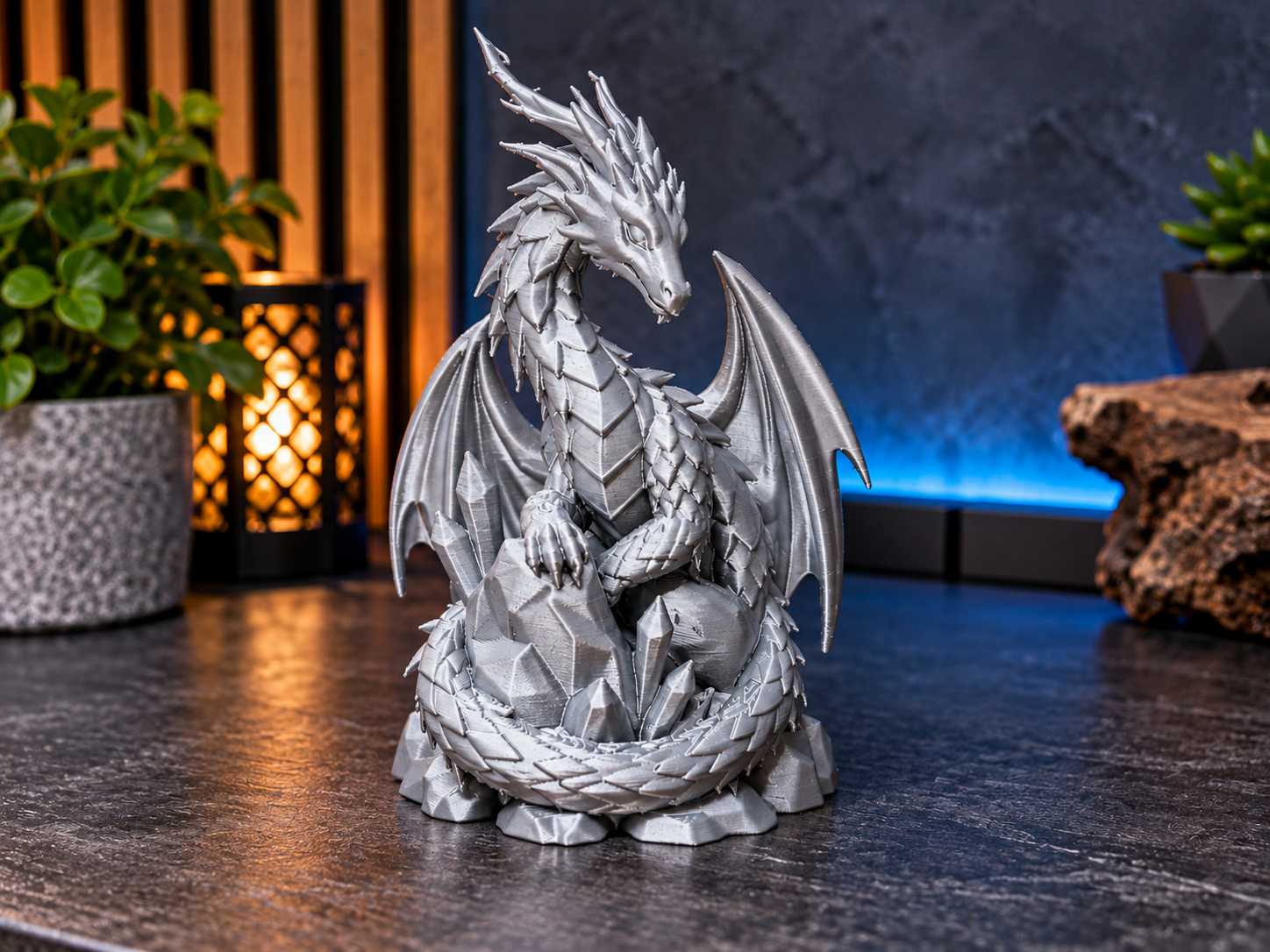 Majestic Crystal Dragon – Fantasy Dragon Statue 3D model by Duo3DPrint