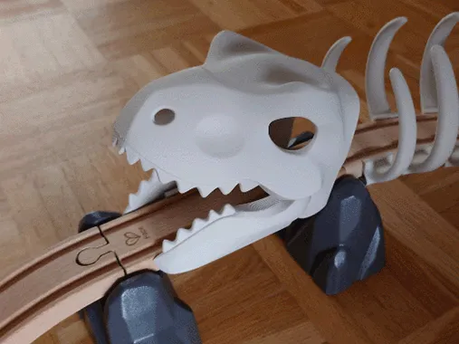 T-Rex skeleton for wooden train - Brio, Ikea, etc view 4