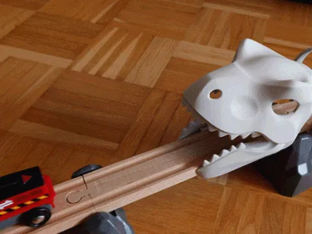 T-Rex skeleton for wooden train - Brio, Ikea, etc view 3