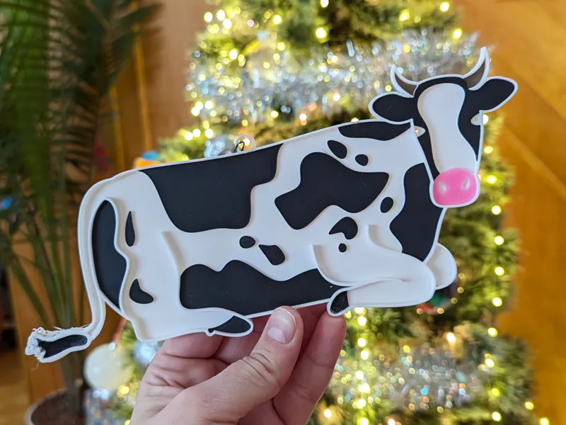 Daisy the Merry Moo - Christmas Ornament