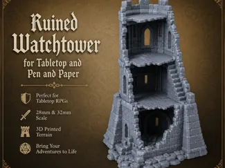 Ruined Watchtower – Modular 3-Level Terrain - DnD