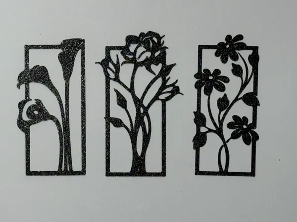 Silhouette florale en 3 parties (déco murale)