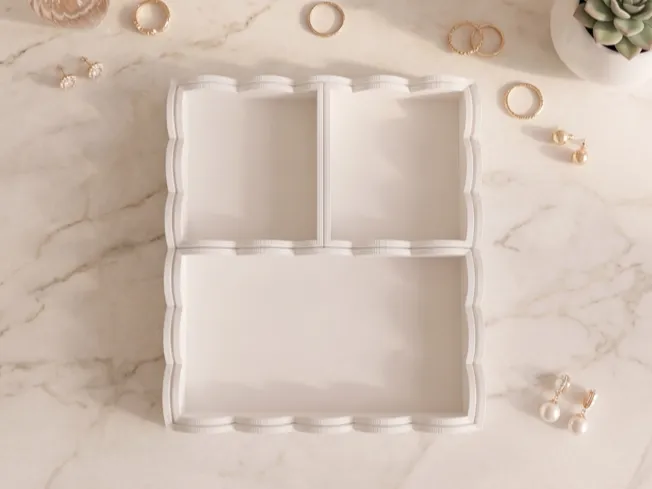 Modular Scalloped Jewel Organizer & Makeup Tray