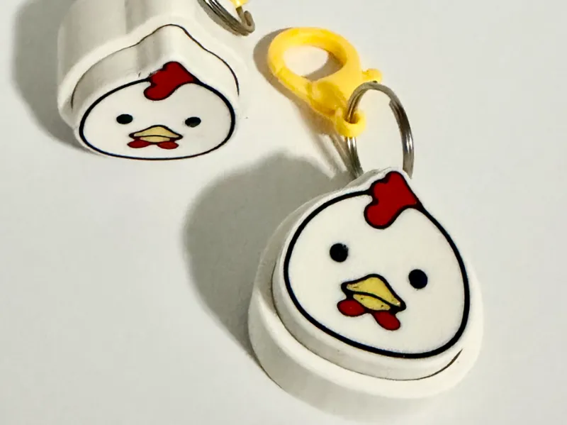 Chicken Fidget Clicker Keychain