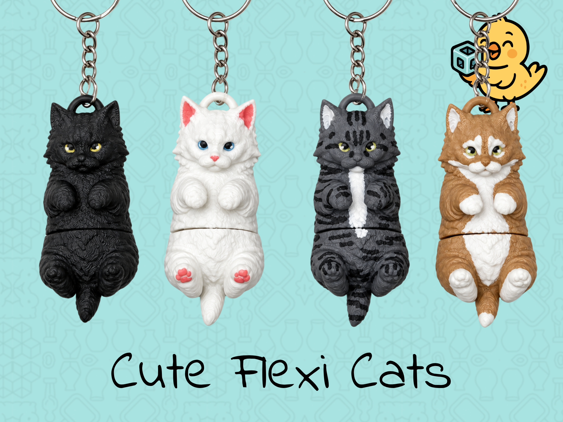 Cute Cat Keychain Toy – Articulated Flexi Kitty