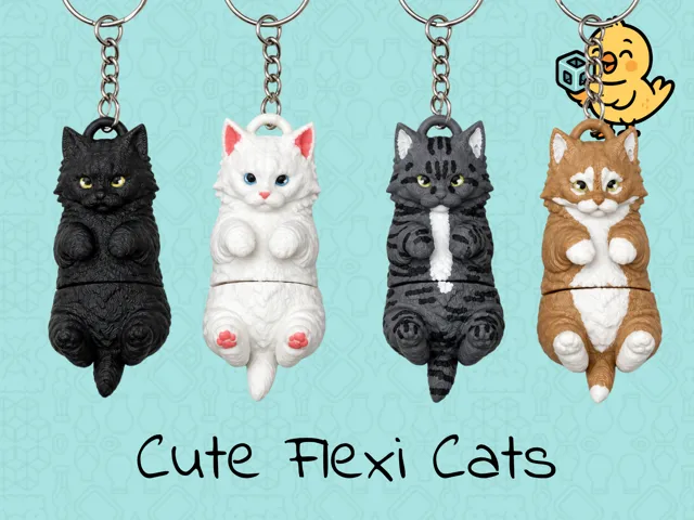 Cute Cat Keychain Toy – Articulated Flexi Kitty