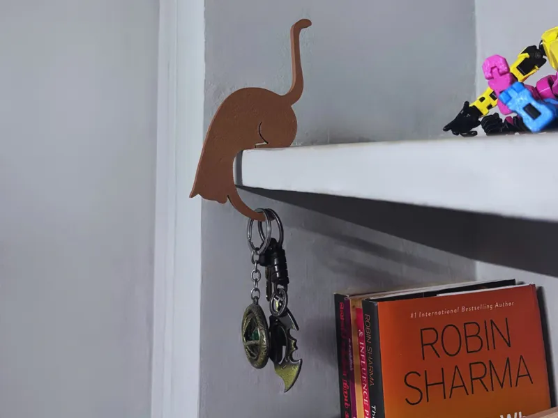 Curvy Cat Key Holder – Shelf Hanging Hook