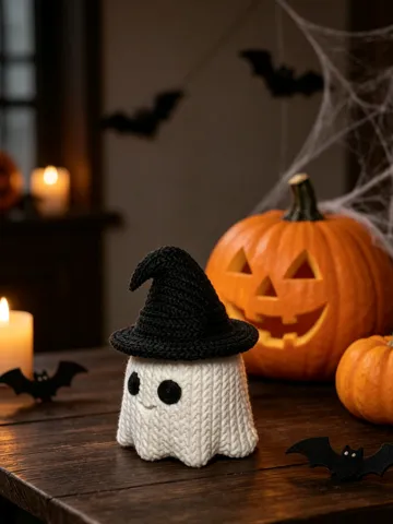 Adorno temático: Knitted Halloween Ghost — vista de referencia 2