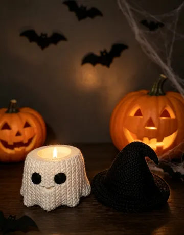 Adorno temático: Knitted Halloween Ghost — vista de referencia 4