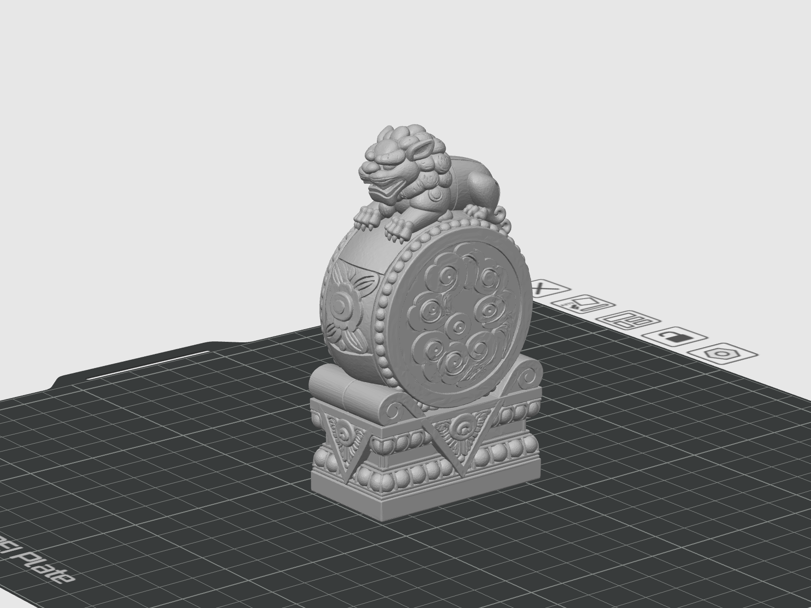 Miniatura 1 do modelo 3D 抱鼓石模型微缩景观造景